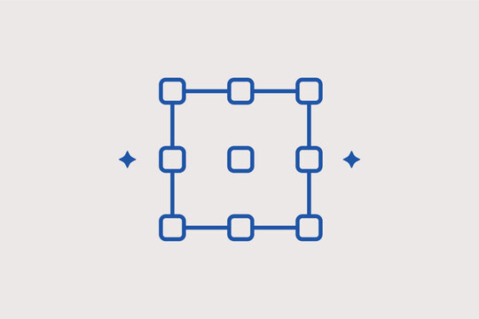 Selection marquee tool line icon for image cropping and graphic area identification. Geometric Vector Illustration for photo editing software and creative layout guides.