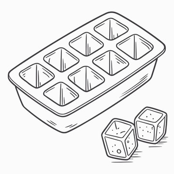 Silicone ice cube mold isolated on white background vector illustration