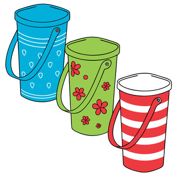 Plastic picnic cups isolated on white background vector illustration