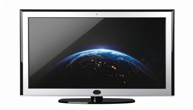 Flat Screen Television blank screen Global Connectivity Technology Visuals