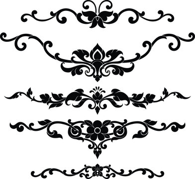 Elegant Thai Floral Divider Collection for Invitation and Luxury Branding Design
