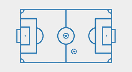 Soccer field diagram with goals and markings. © honda