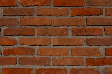 Obraz premium Old Red Brick Wall Texture, Weathered and Distressed Surface