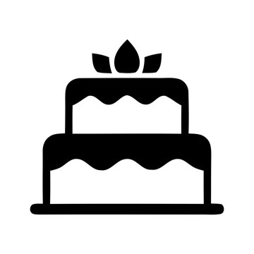Black silhouette of a wedding cake.
