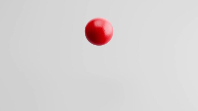 Bowling Ball Bouncing on Light Gray Background, Seamless Loop 3D Animation