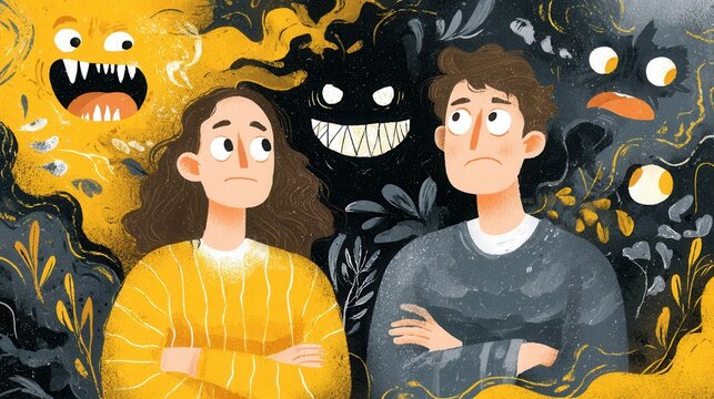 inner world exploration concept visualizing personality shadow and complex emotions, abstract representation of suppressed anger and psychological depth 