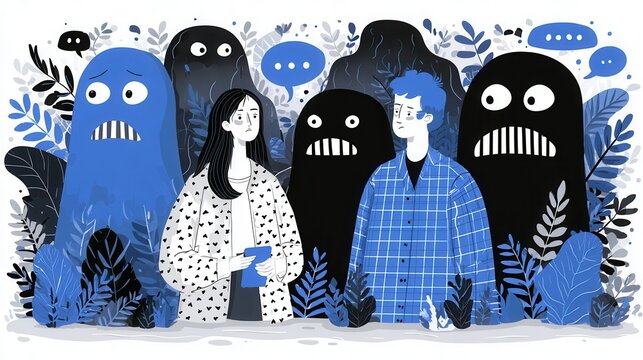 inner world exploration concept visualizing personality shadow and complex emotions, abstract representation of suppressed anger and psychological depth 