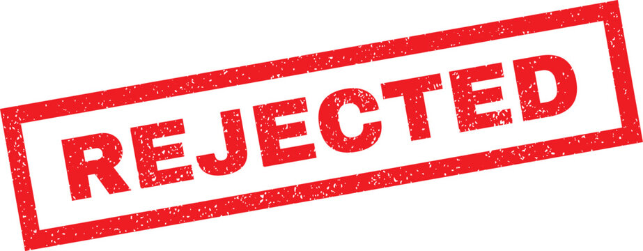 Rejected stamp on white background with red border