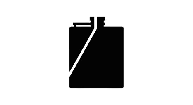 Black silhouette of a hip flask on a white background.