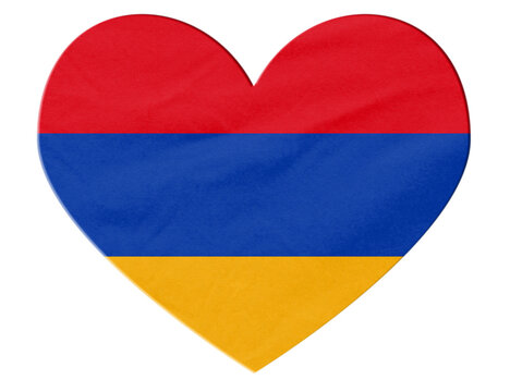 Armenian flag heart shape showing national love