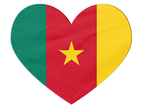 Cameroon flag heart shape symbol love transparent
