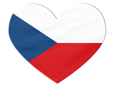 Czech Republic flag heart shape showing patriotism