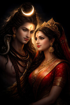 Divine union of Shiv Shankar Mahadev and Mata Parvati Shivshakti celebrated with devotion on the sacred festival of Mahashivratri night/ Pradosh Vrat