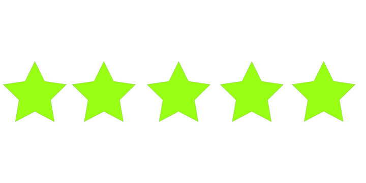 ikon tinjauan produk pelanggan five star. umpan balik peringkat red 5 star untuk situs web, aplikasi, desain ui.