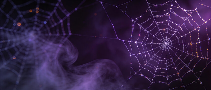 Spiderweb background with Halloween colors. Halloween background.