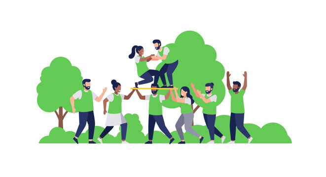 People Helping Each Other Team.