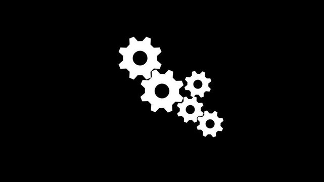 Spinning cogwheel gear icon animation cogwheel gear icon logotype rotating animation. 4k background,