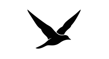 Obraz premium A black bird with outstretched wings soaring against a plain white background, symbolizing freedom and flight.