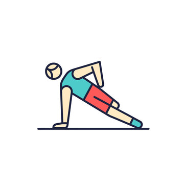 Person performing side plank exercise with balance and support