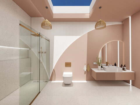 ba&ntilde;o de casa de lujo . aseo de dise&ntilde;o moderno 