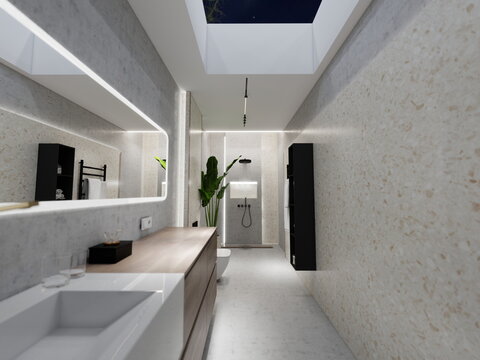 ba&ntilde;o de casa de lujo . aseo de dise&ntilde;o moderno 
