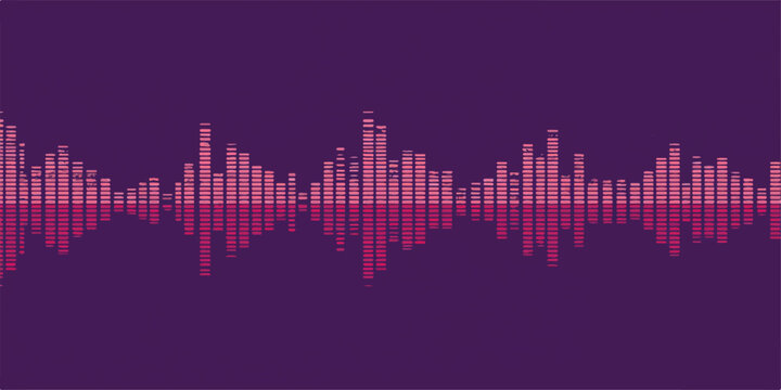 Abstract blue sound wave vector illustration with digital audio equalizer lines over a city skyline representing business and financial growth