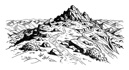 Obraz premium Minimalist Mountain Terrain Texture Vector Background for Designers