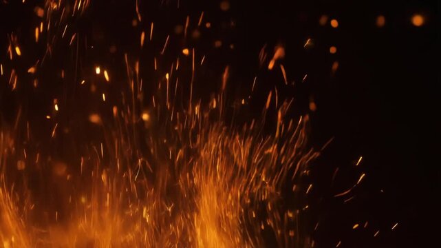 Fire sparks overlay gif background with glowing orange embers