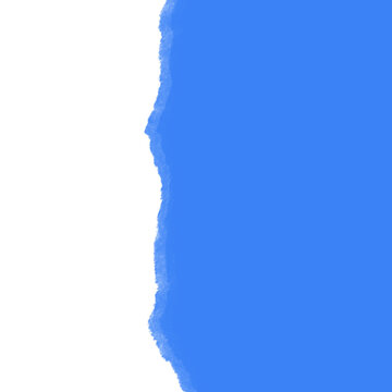A vibrant blue color against a black background with a torn edge