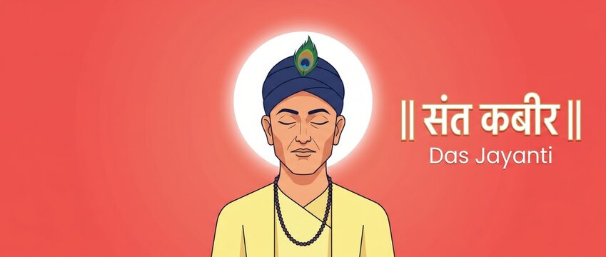 Clean Kabir Jayanti Design with Hindi English Text