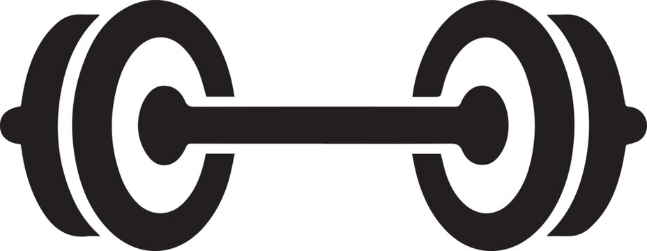 Dumbbell vector icon for fitness and gym bodybuilding equipment symbol isolated on white background heavy weight lifting