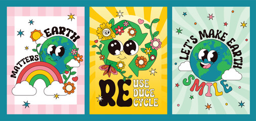 Earth day greeting cards set © Gabriela Popova