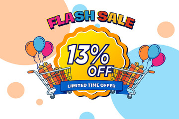 Naklejka premium 13 Flash Sale Colorful Promotional Graphic