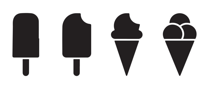 Ice Cream and Popsicle Icons with Bite Marks