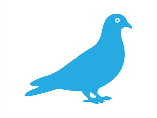 Fototapeta premium Pigeon silhouette flat vector, Pigeon silhouette vector illustration