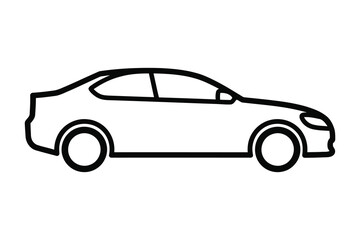 Fototapeta premium Modern sleek coupe car silhouette with two doors and stylish wheels design perfect for graphic projects