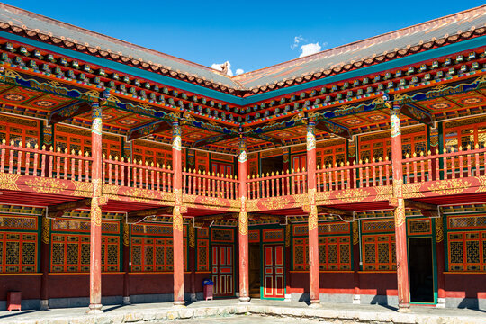 Beautiful building of Dongzhulin Monastery in China.
