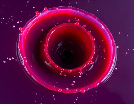 Berry Juice Splash Forming Dynamic Spiral Shape
