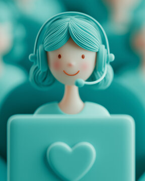 Digital Assistant Illustration: A charming illustration depicts a friendly digital assistant, exuding warmth and approachability as it engages with the viewer, embodying helpfulness and support.