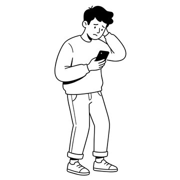 15-1_スマホを見て困っている男性