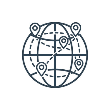 Globe Network Monoline Icon