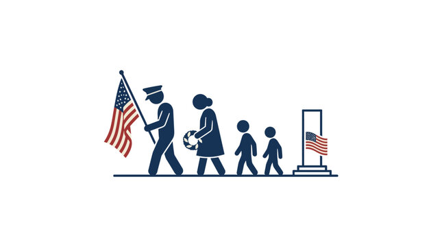 Memorial Day Parade Procession with Family