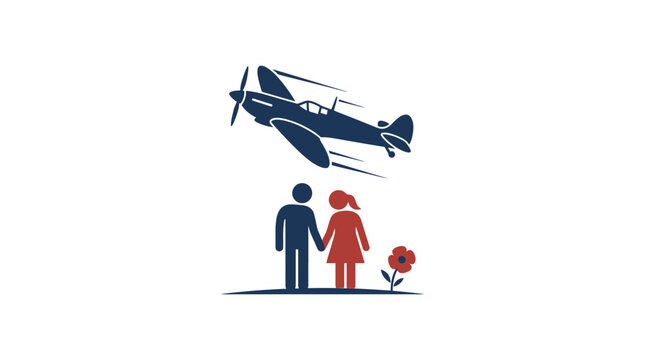 Iconic World War II Fighter Plane Symbolizing Hope and Love