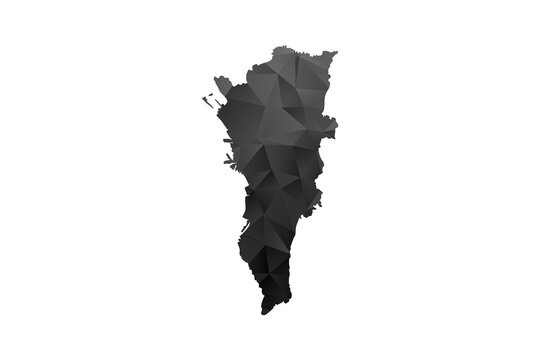 Manila Map - Polygon Style Vector Illustration in Black and Gray Gradient, Low Poly Geometric Design, Isolated on White Background for Infographics and Education.