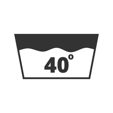 Washing under 40 degrees Celsius icon isolated on transparent background