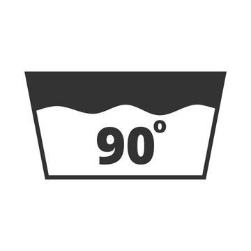 Washing under 90 degrees Celsius icon isolated on transparent background