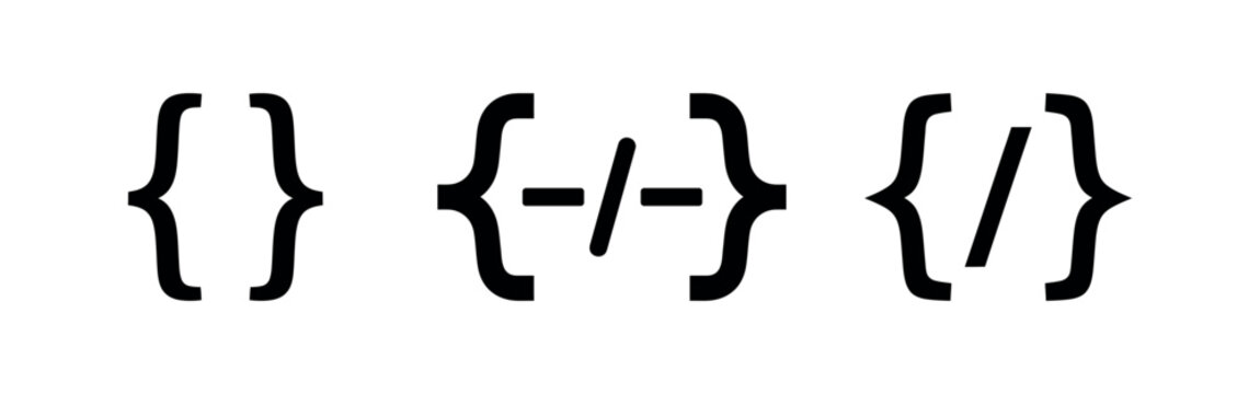 Code Brackets Icon Programming Symbol Set