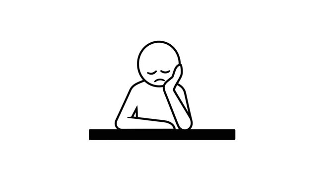 A person feeling bored or tired.