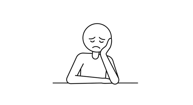 A person feeling bored or uninterested.