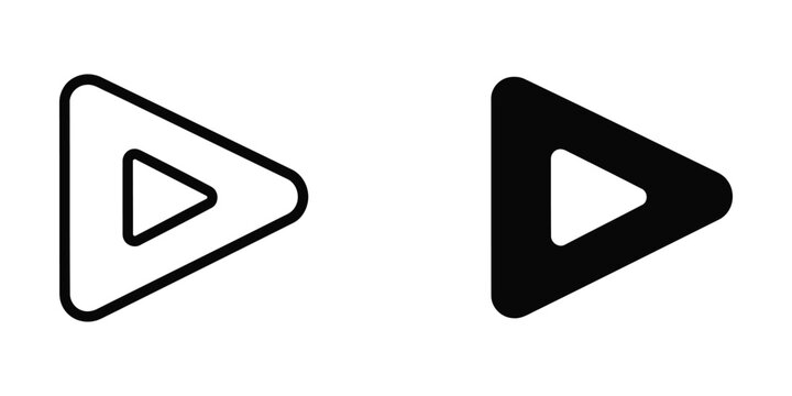 Two contrasting play button icons with different fill styles